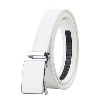 

Womens Automatic Buckle Genuine Leather Ladys Ratchet Holeless Belt Business High Quality Womens Real Belt for Pants