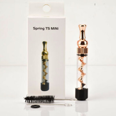 

6 Colors Spring t3 miniSpring t5 mini Smoking Twisty Glass Blunt Pipe Tube Obsolete With Cleaning Kits fashion