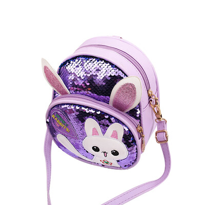 

Children Girls Rabbit Ear Sequins Backpack Casual Small Kawaii Cartoon Girls Kids School PU Leather Shoulder Bags Bagpacks