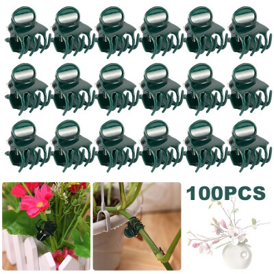 

100PCS Plant Support Clips Garden Ulable Orchid Stem Clips Flower Spike Clips