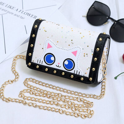 

2019 Girls Hot Mini Animal Cat Design Soft Women Cross-body Handbag Fashion Girls Kids PU Shoulder Messenger Bag