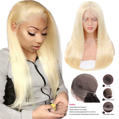 

Tailored Womens Fashion Front lace Wig Beige Synthetic Hair Long Wigs Wave straight Wig