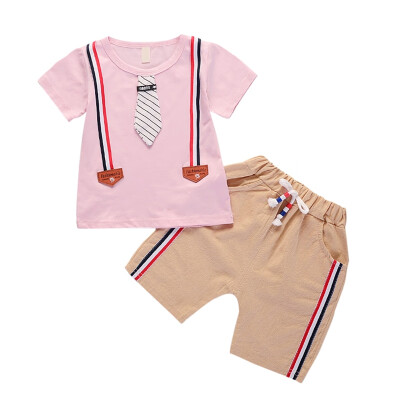 

Baby Clothes Toddler Baby Boys 2pcs Summer Outfits Fake Tie Print T-shirt TopsShorts Casual Sets Baby Boy Clothes