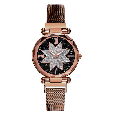 

Ladies Watch Luxury Mirror Stainless Steel Ladies Quartz Watch With Magnetic Star Sky Buckle Delicate Watch
