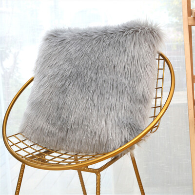 

Gobestart Soft Faux Fur Throw Pillowcase Plush Sofa Cushion Suite Home Decor