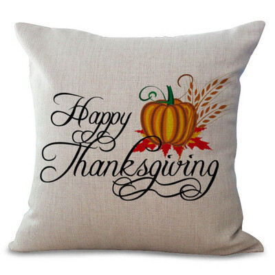 

Tailored Happy Thanksgiving Day Throw Pillow Cases Cafe Sofa Cushion Cover Home Decor