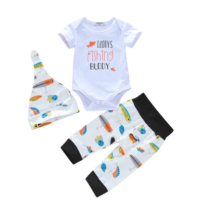 

Cute Baby Girl Sets Short Sleeve Letter Print Romper Tops Floral Trousers Set With Headband Casual Outfits