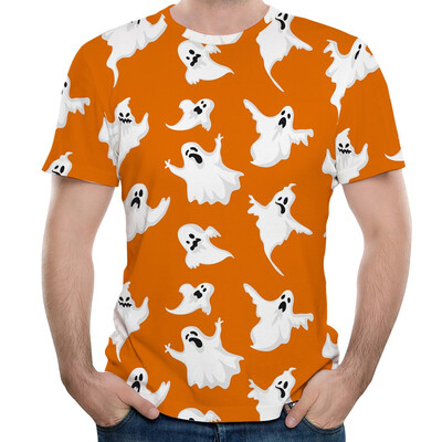 

Toponeto Halloween Men Horror 3D Print O-Neck Short Sleeve T Shirt Tops Blouses