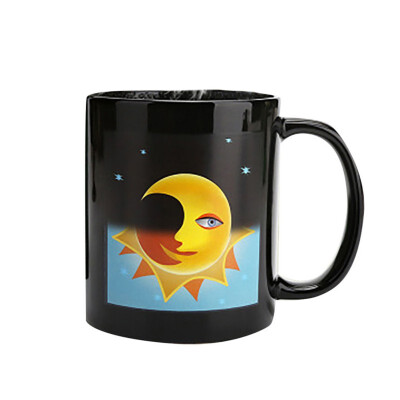 

330ml Ceramic Coffee Cups Starry Sky Solar System Milk Discoloration Magic Sensitive Heat Color Changing Fading Cup