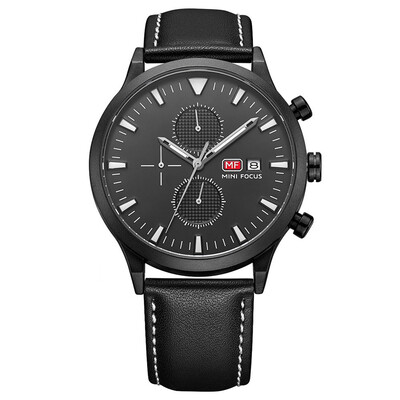 

BOFUTE Male Watches Business Watch Calendar Luminous Waterproof Genuine Leather Strap 0015G