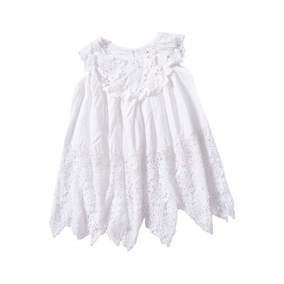 

Baby Children Dresses Kids Girl Sleeveless Cotton Dress Baby Girl Summer Dresses Beautiful Openwork Lace Fairy Dress