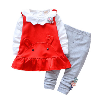 

New Autumn Baby Girls Long Sleeve Sets kids 3Pcs Star Blouse Tops Cartoon Vest Trousers Pants Clothing 3Months-3Years