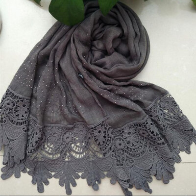 

Stylish Women Lace Flower Muslim Hijab Shawl Long Scarf Scarves Stole Wrap
