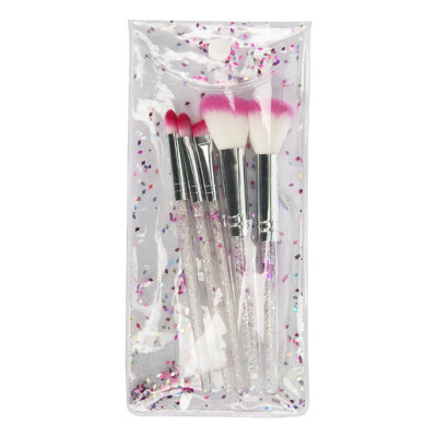 

5pcsset High Quality Makeup Diamond Glitter Makeup Brushes Set Acrylic Transparency Foundation Blending Brush Cosmetic Beauty