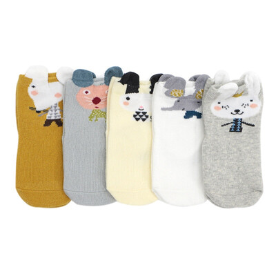 

5 Pair Autumn Baby Girl Boy Kids Warm Socks Cute Cartoon Printed Soft Cotton Stocks
