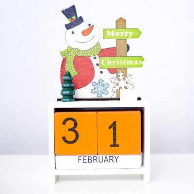 

Toponeto Christmas Mini Wooden Calendar Xmas Ornament Home Decoration Craft Gift