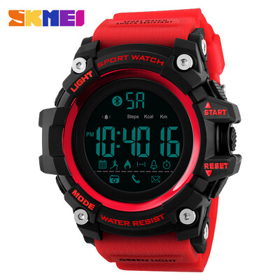 

SKMEI New Smart Men Sports Watches Blutooth Pedometer Watch Calorie Chrono Camera Fashion Digital Wristwatch 1385