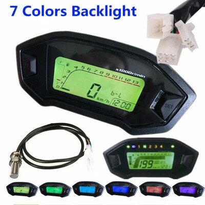

Motorcycle LCD Digital Odometer Speedometer Tachometer Meter Gauge Accessories