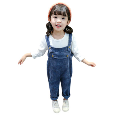 

New Autumn Girls Blouse Autumn Baby Girls Long Sleeve Cartoon Print Blouse Tops Strap Pants With Wings Design Casual Outfits Set