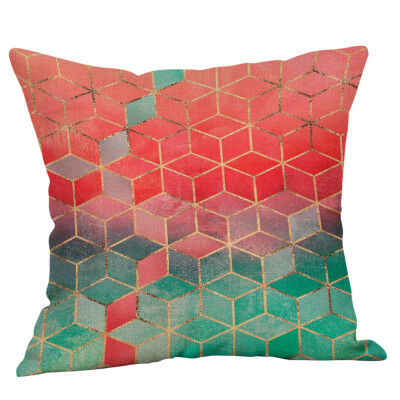 

〖Follure〗Geometric Printed Cotton Linen Throw Pillow Cases Sofa Cushion Cover Home Decor