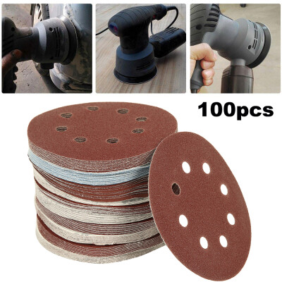 

100PCS 80-3000 Mix Orbital Sander Hook Loop Sandpaper Sanding Discs Pads 5inch Sanding Discs Pads