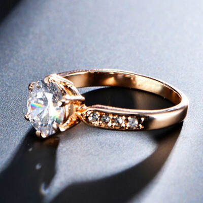 

Rings For Women Rose Gold Color Wedding Rings Female Crystal Jewelry Top Quality