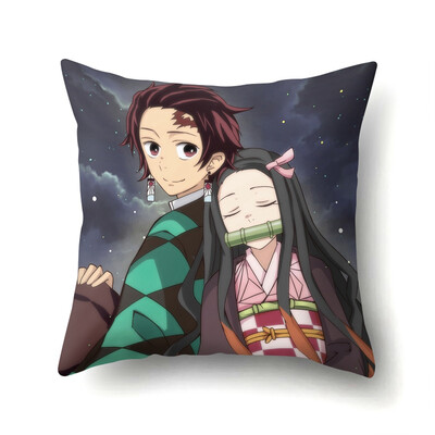 

Japanese Anime Demon Slayer Decorative Pillow Case Cushion Cover with Double-Sided Pattern