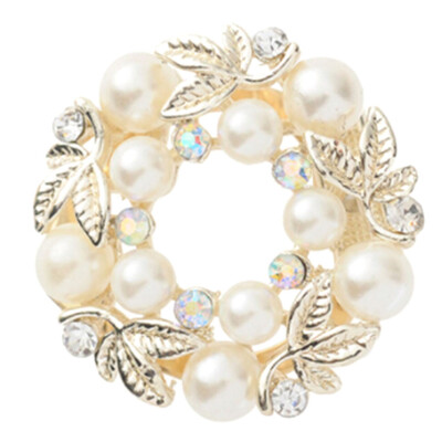 

Wedding Bridal Dual Purpose Imitation Pearl Brooches Pin Flower Scarf Clip Crystal Gift For Women