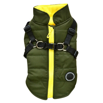 

Small Dog Vest Harness Pet Winter Warm 2 In 1 Outfit Padded Jacket For Small Puppy Dogs Pet Printed Cold Weather Coat
