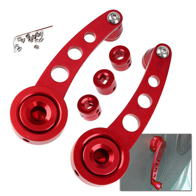 

2pcs For Cars Truck Pickup Doors Red Alloy Window Lifter Crank Handles Universal