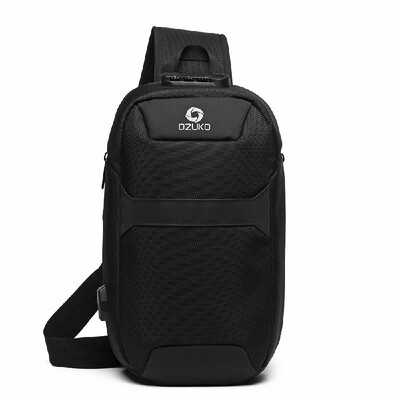 

ozuko Portable Fashion Large Capacity Multi-Function Man Chest Bag Waterproof Anti-Theft USB Charge Port Chest Pack With Lock