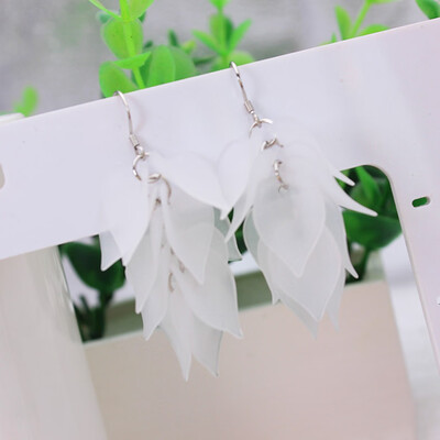

New Fashion Brand Jewelry Candy Color Big Maple Leaf Flowers Earrings Summer Style Long Earring For Women Gift
