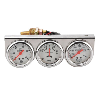 

Automobile Oil PressureWater TemperatureCurrent 3-in-in1 Instrument Meter 52mm White Panel