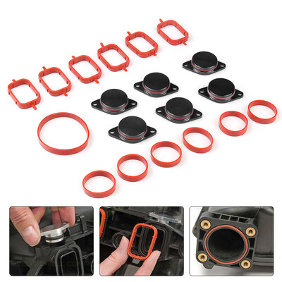 

6 33mm For BMW M57 Swirl Blanks Flaps Repair Delete Kit With Intake Gaskets