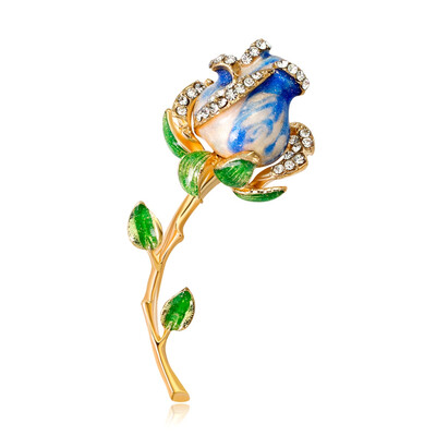 

Rhinestone Enamel Red Rose Brooches For Women Alloy Flower Weddings Banquet Party Brooches