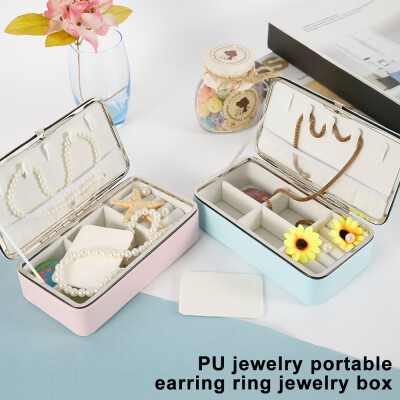 

Portable Jewelry Box Organizer Travel Leather Jewellery Ornaments Case Storage