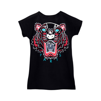 

Summer Baby Girls T-Shirt Round Collar Short Sleeve Printed Cotton Long Paragraph Cartoon Dress 2-7Y Cute Toddler Girl Dress
