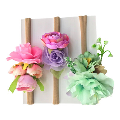 

3Pcs Kids Elastic flower headband Headbands Hair Girls baby Hair Band baby girl accessories set photography