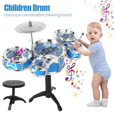 

Childrens Jazz Drum Music Training Percussion Simulation Drum Set Fighting Jazz Musical Toys