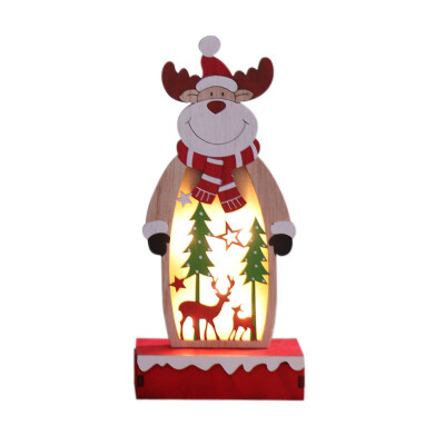 

Christmas Festival Decorations Cartoon Luminous Wooden Painted Old Man Hotel Shopping Mall Window Decoration Ornaments