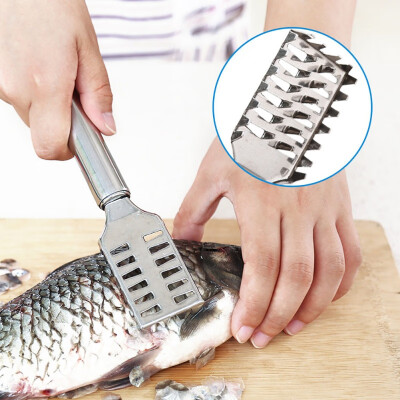 

Manual fish scale remover cleaning knife scaler scraper fishing stainless steel tweezers Kitchen tools gadgets Easy Wash Clean