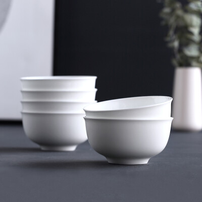 

Beijing Tokyo white moonlight - bone china series bowl bone china household 45 inch rice bowl can be used for microwave oven easy to clean storage 6 Pack white