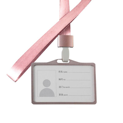 

Toponeto Aluminum Vertical ID Card Badge Holder Business Work Bus Card Case Cover Lanyard