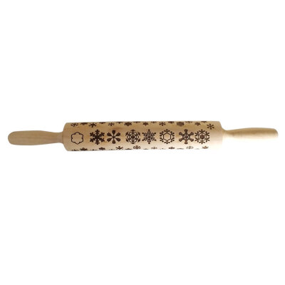 

Christmas Puppy Heart Snowflake Embossed Engraved Wooden Rolling Pin Baking Tool