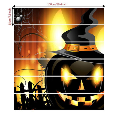 

6pcs Removable Stair Sticker Self-adhesive Halloween Gloomy House Witch Pumpkin Stair Sticker Waterproof Wall Sticker Festival