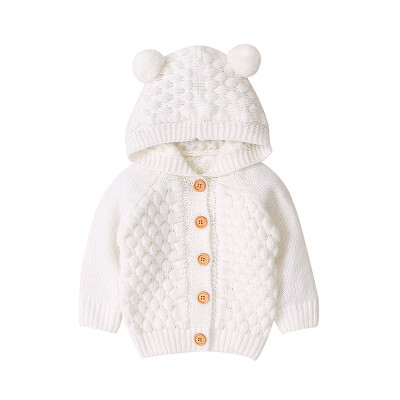 

Baby Girls Outerwear Coats 2019 New Cute Cartoon Bear Cotton Knit Cardigan Kids Clothes Baby Boys Knitted Coat Girl Boy Clothes