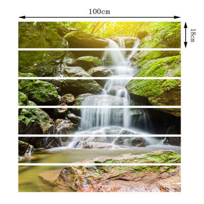 

3D Sunshine Waterfall Stair Wall Sticker Home Decor DIY Rivers Landscape Theme Decor Sticker Wall Paper