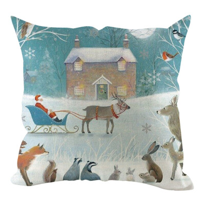 

Tailored Christmas Pillow Cover Pillowcases Decorative Sofa Cushion Cover Home Decoration