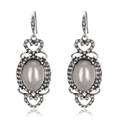 

Big Crystal Statement Stud Earring Wedding Charm Jewelry Elegant Zircon Crystal Flower Pearl Earrings