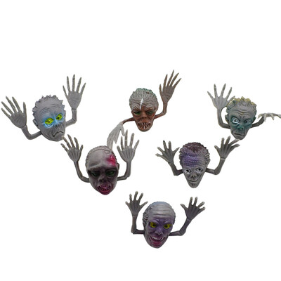 

YIWULANovelty Toys 6 Pieces Horrible Ghost Head Mask Finger Puppet Storytelling Props